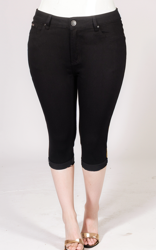 BLACK CAPRIS PLUS SIZE-WSP/7.00-PKG/12-PLUS/14x3.16x3.18x2.20x2.22.24