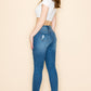 PRIVATE ORDER MEDIUM BLUE DISTRESSED SKINNY